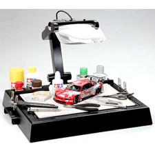 TAMIYA 田宫工具 模型工作台 74064 ワークスタンド （レンズ付） W...