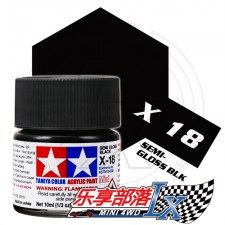 TAMIYA 田宫模型 水性漆 亮光 X18 半光泽黑 81518 Acryli...