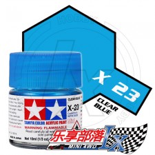 TAMIYA 田宫模型 水性漆 亮光 X23 光泽透明蓝 81523 Acryl...